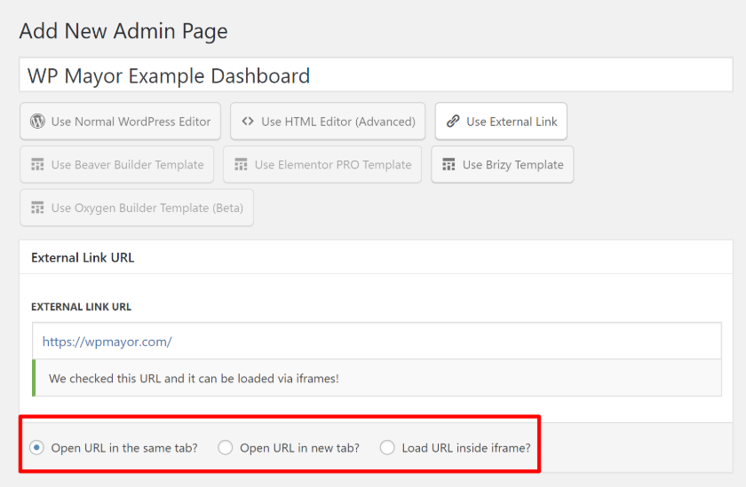 Embed external link