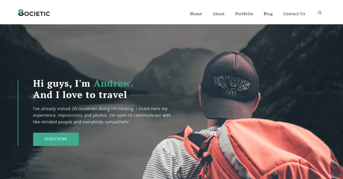 Societic One Page Portfolio WordPress Themes