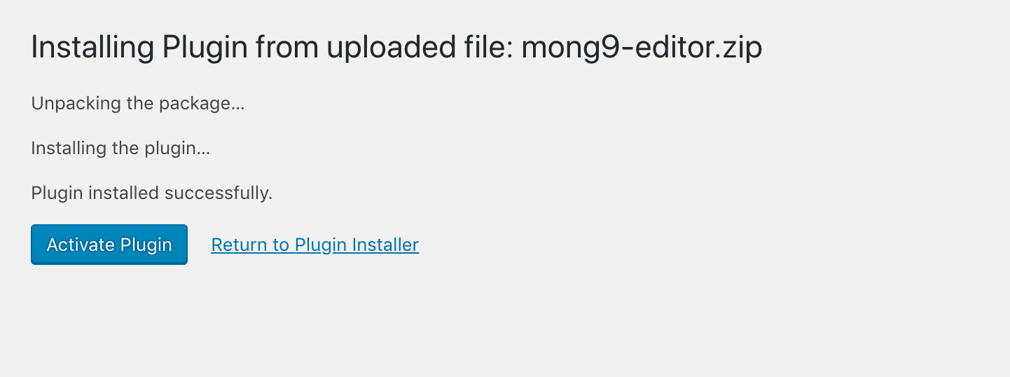 Activating a plugin.