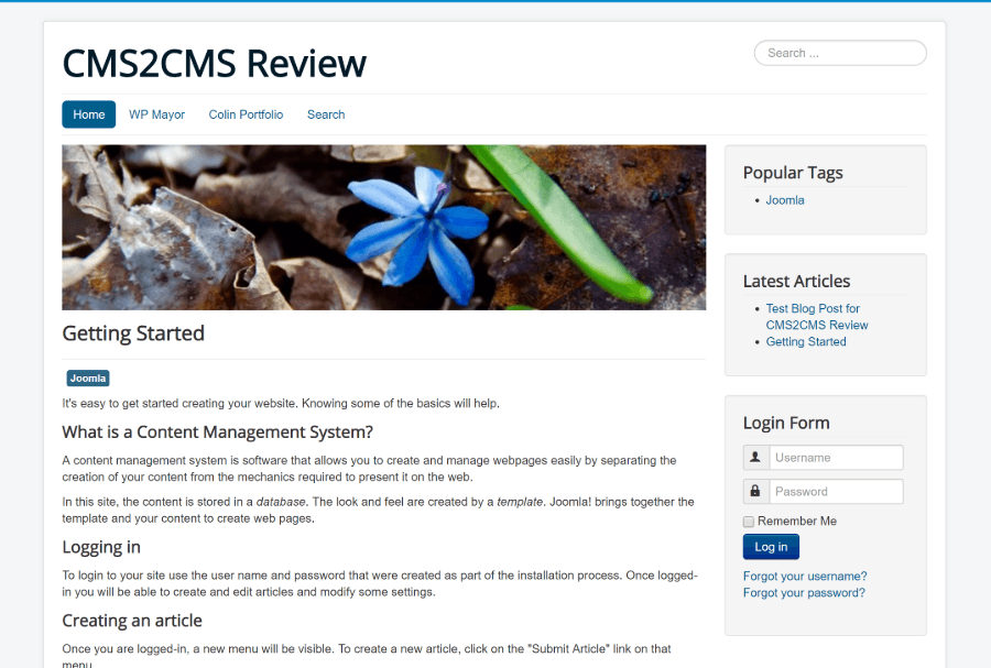 Joomla test site