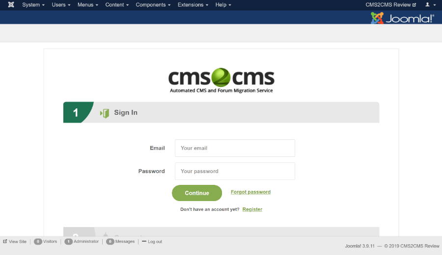 Enter account details