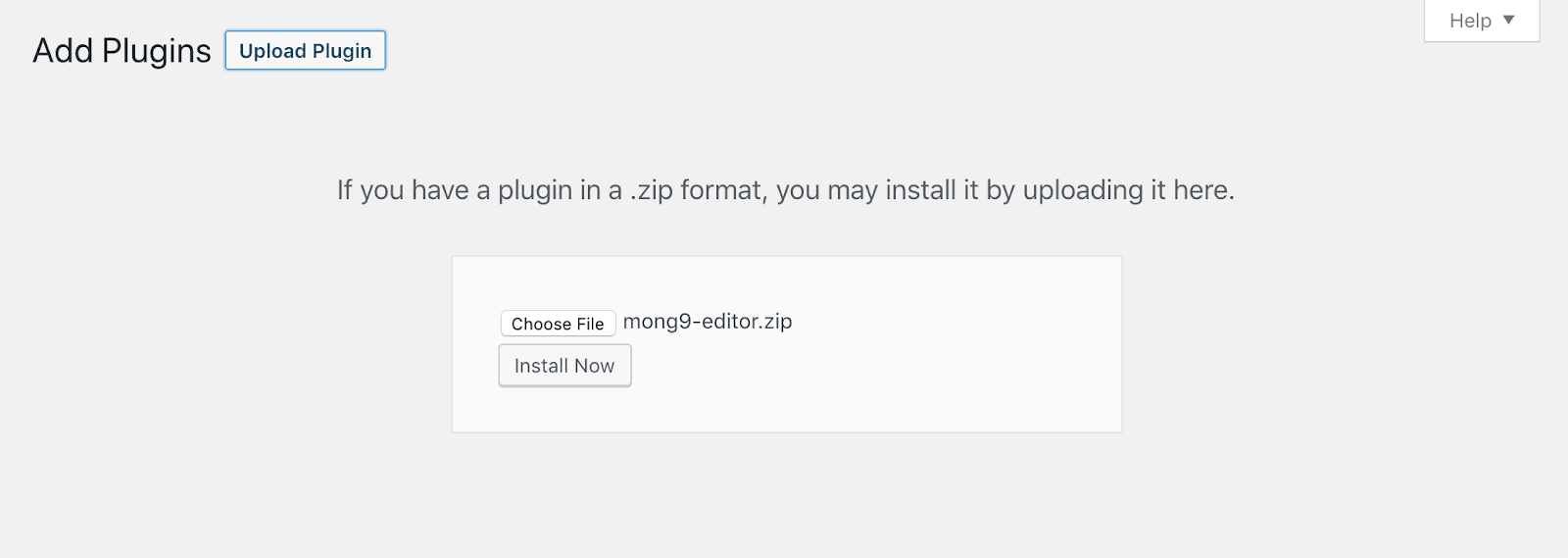 Installing a plugin.