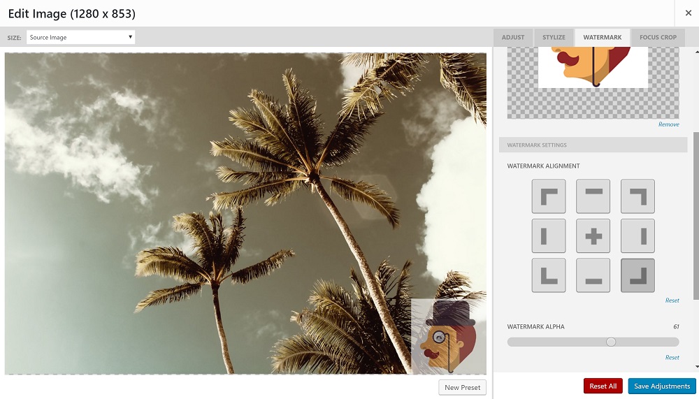 Using image editor