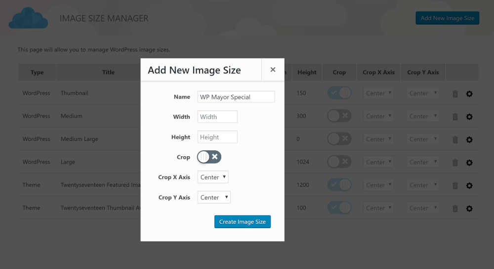 Image sizes
