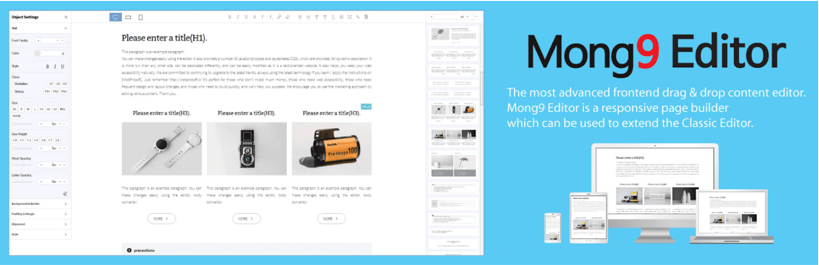 The Mong9 Editor plugin.
