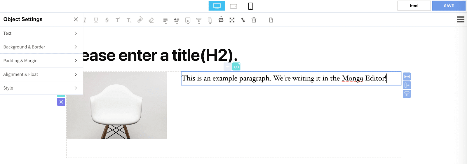 Adding custom text.