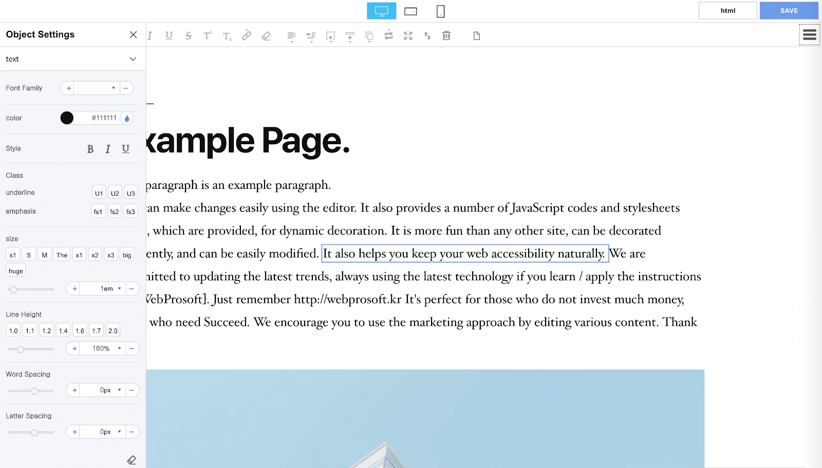 Editing a page.