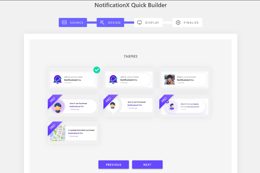 NotificationX themes