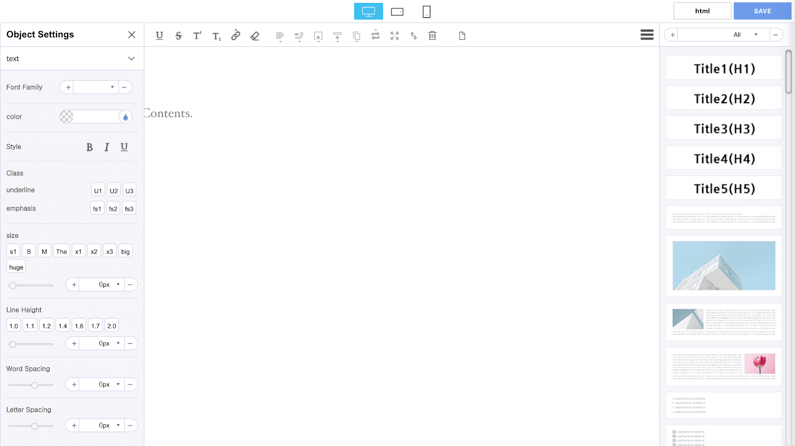 Opening the page builder.