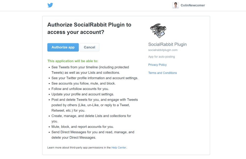 Twitter oauth