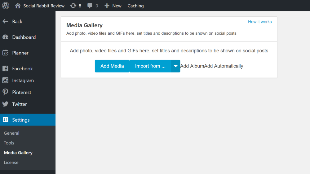 Manage media gallery