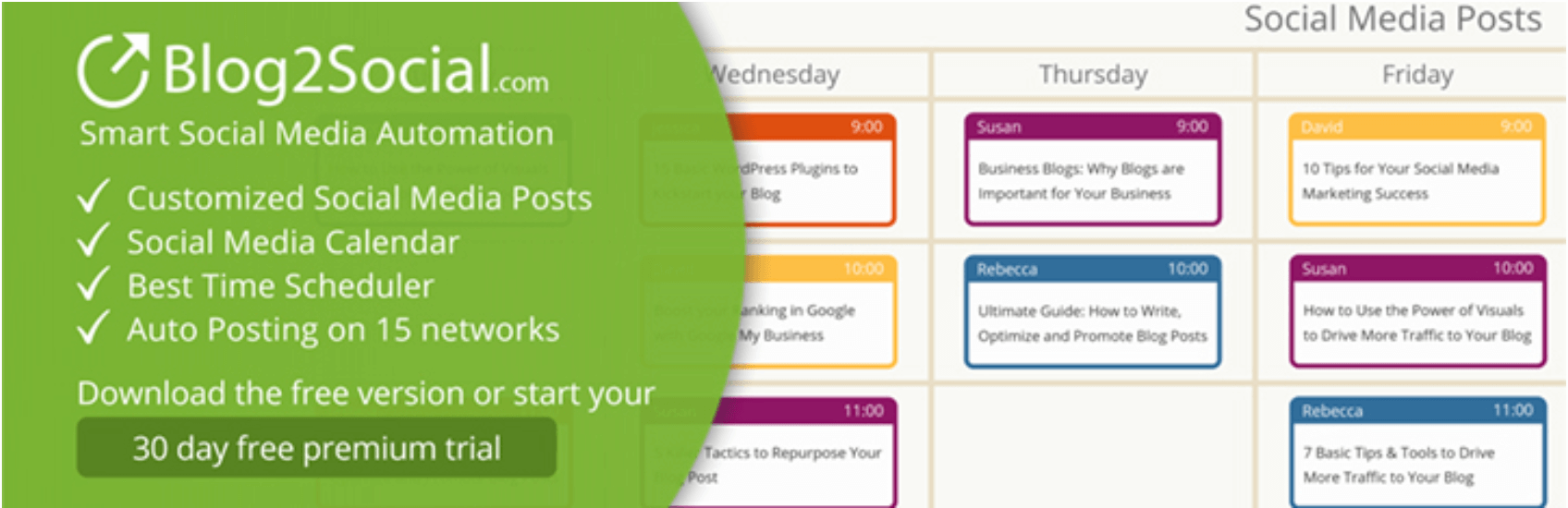 The Blog2Social plugin.
