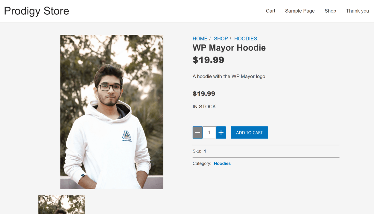 Prodigy Commerce product page