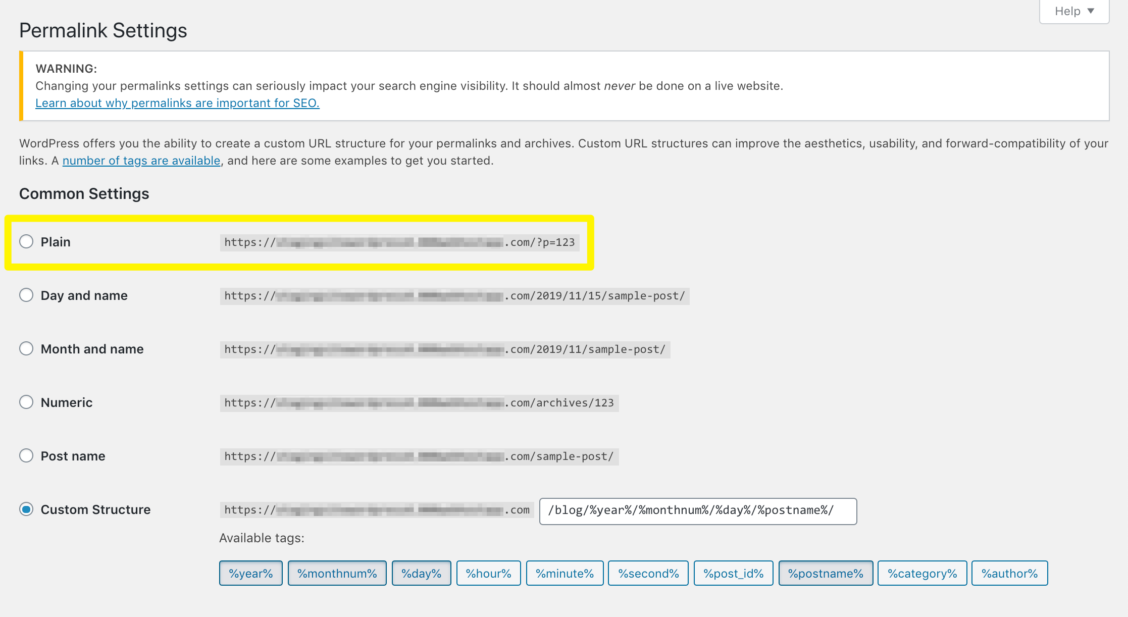 Resetting Pretty Permalinks in WordPress.