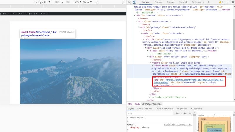 SmartFrame protects image URL