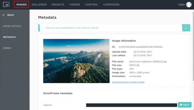 SmartFrame cloud dashboard