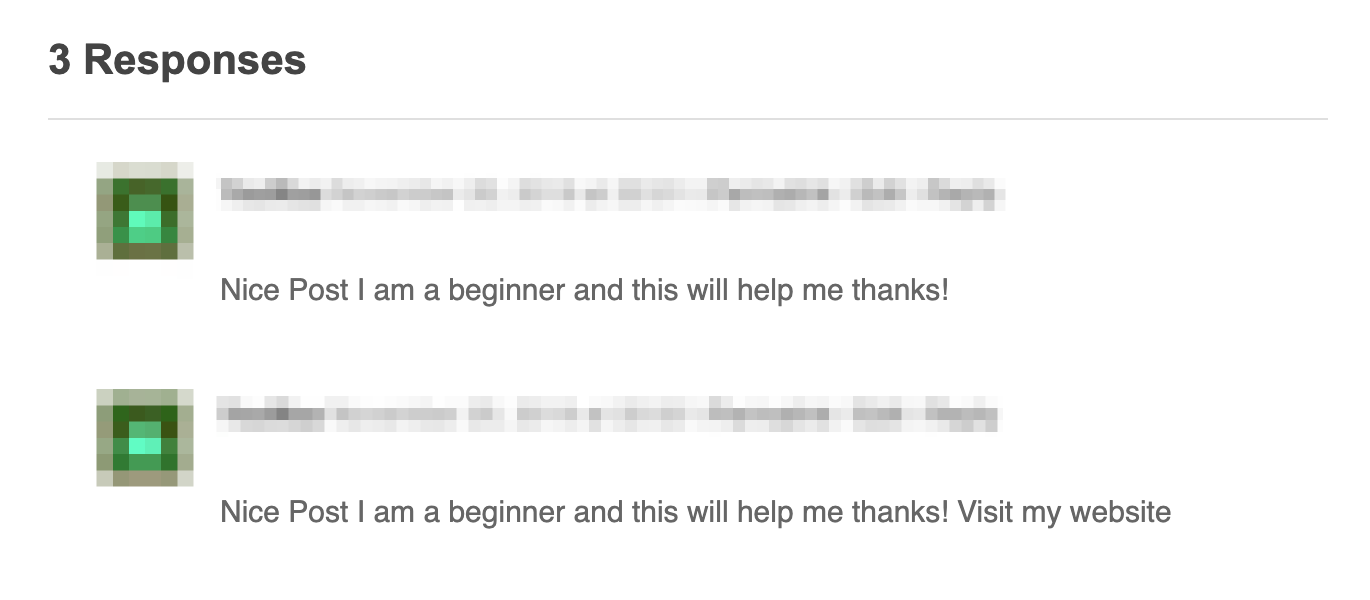 An example of a self-promotional comment.