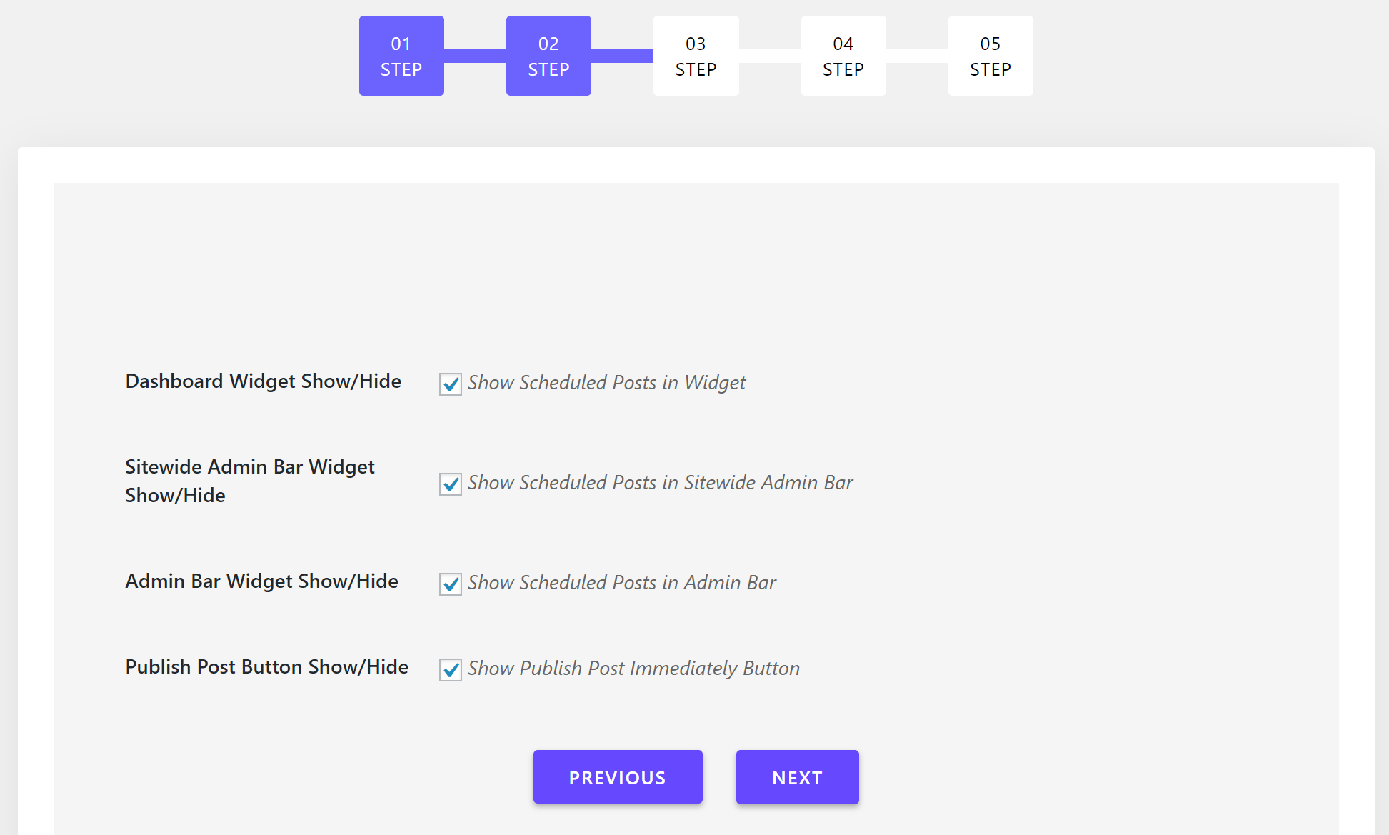 WP Scheduled Posts Setup wizard