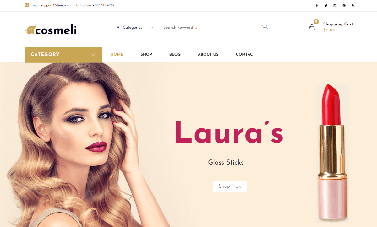 Cosmeli Beauty WordPress eCommerce Themes