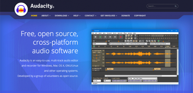 Audacity podcast recording and editing software