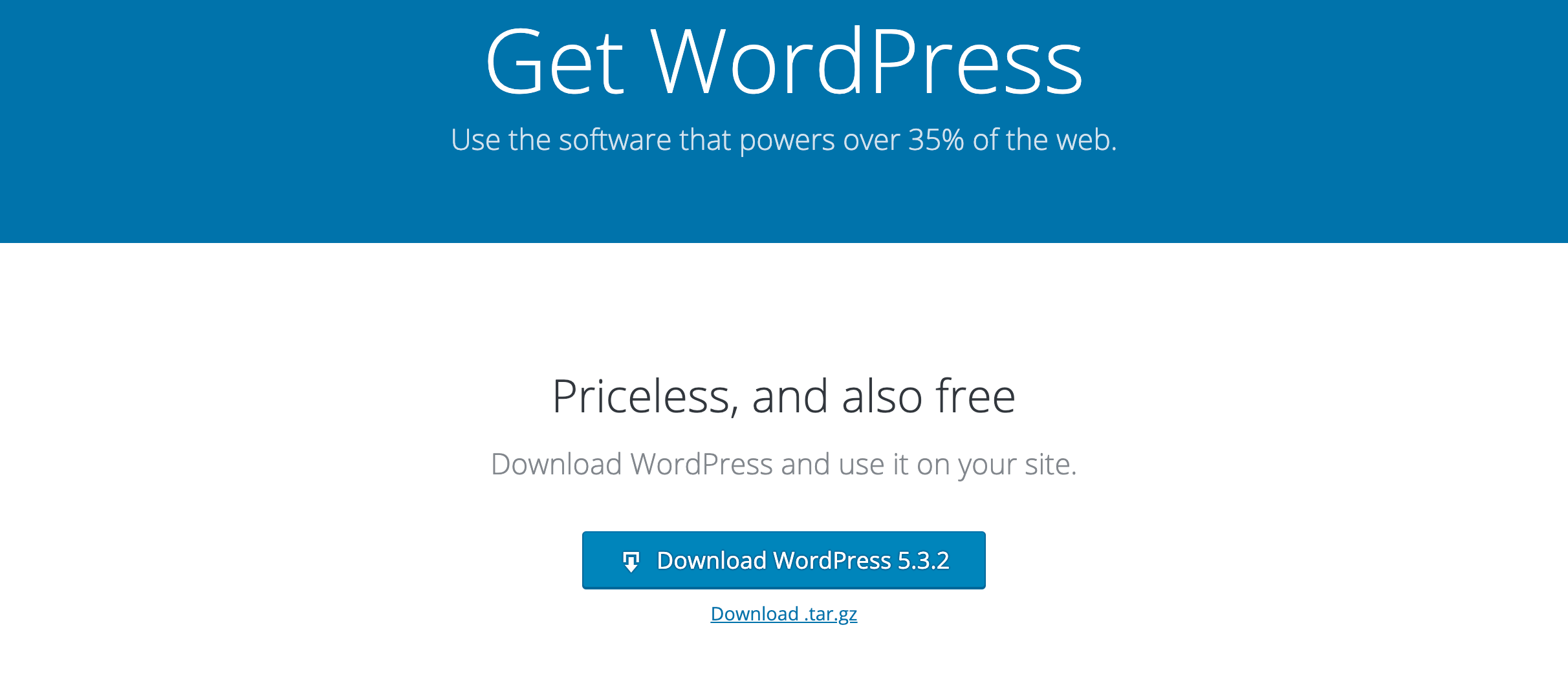 Downloading WordPress.