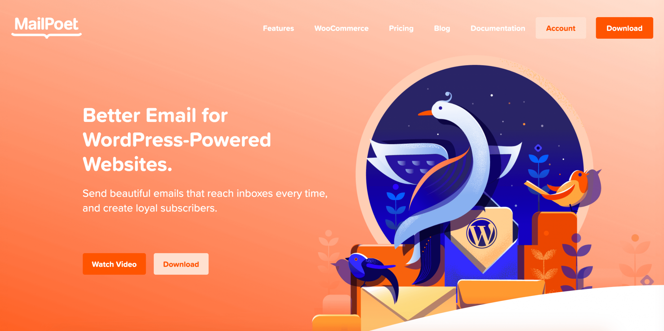 The MailPoet plugin's homepage.