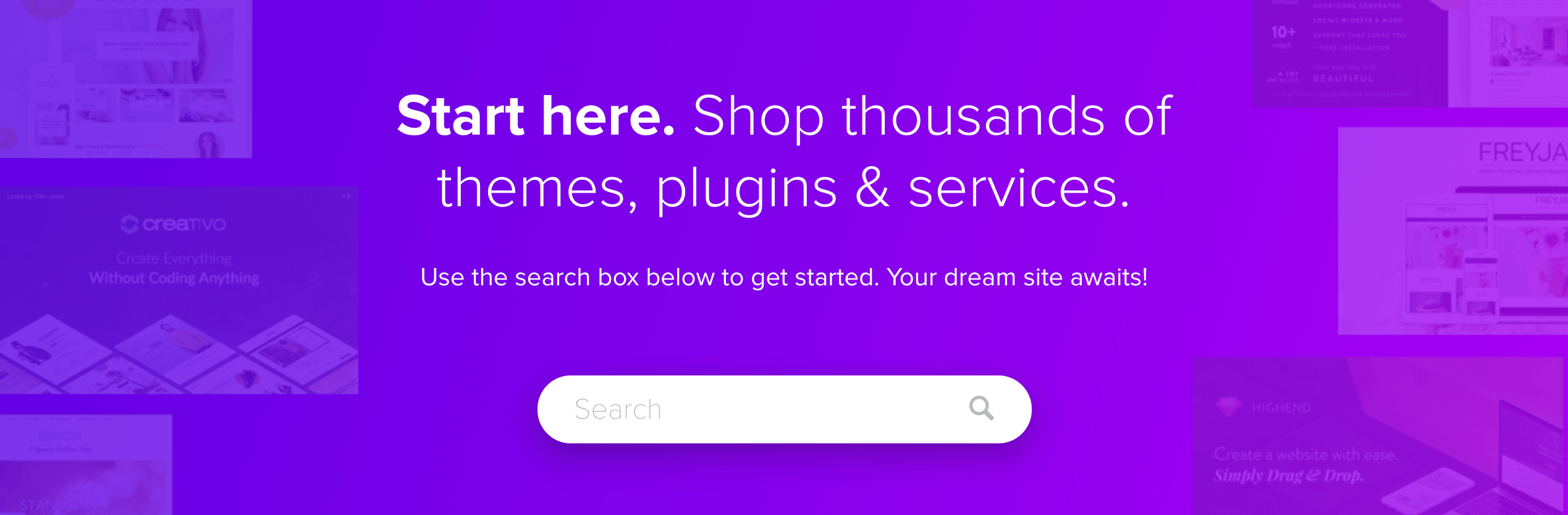The MOJO Marketplace homepage.