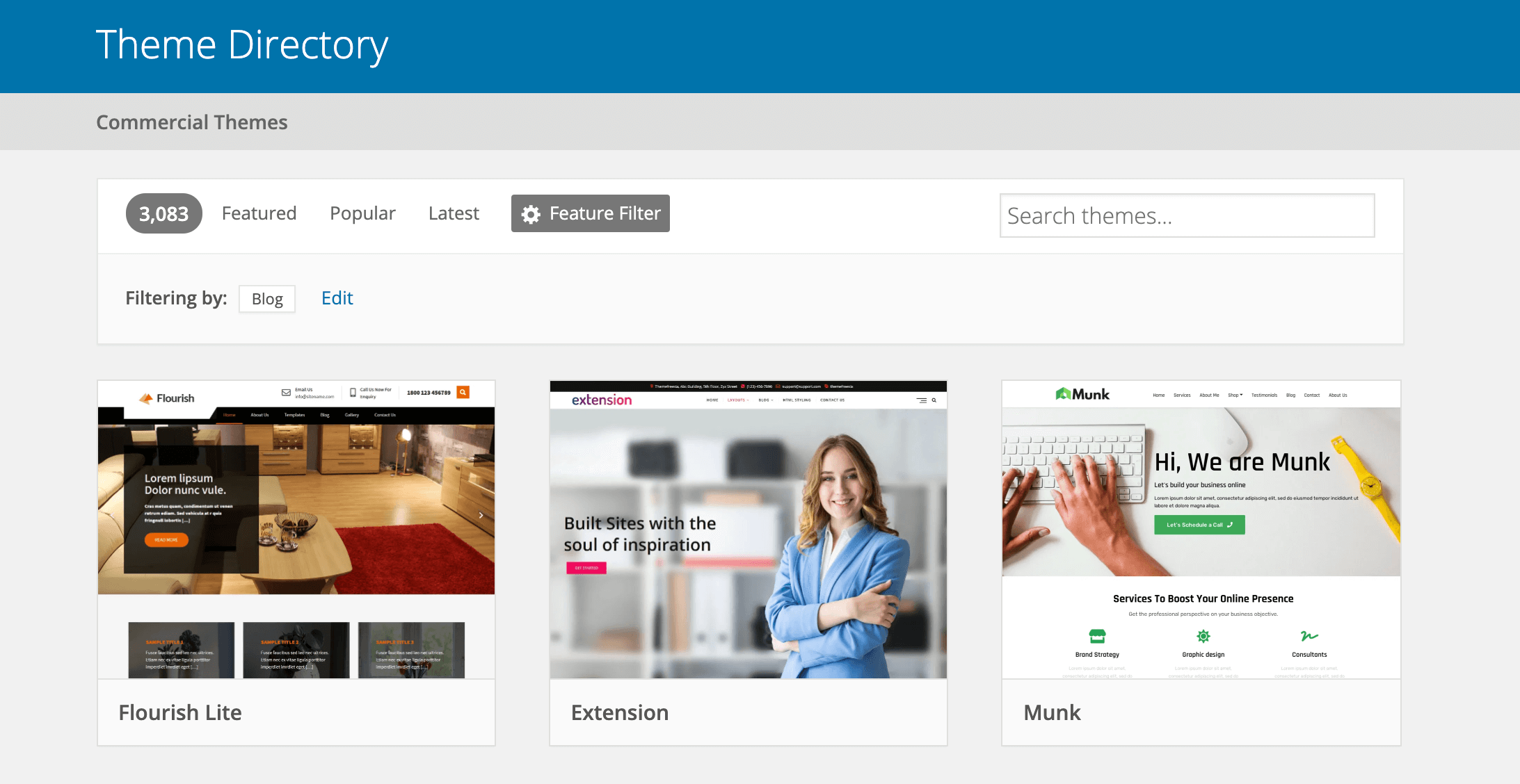 The WordPress Theme Directory.