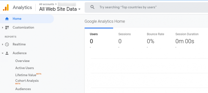 The Audience dashboard of Google Analytics.