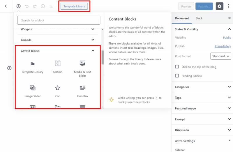 Getwid features