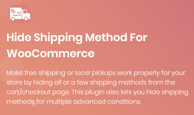 Hide Shipping Method For WooCommerce