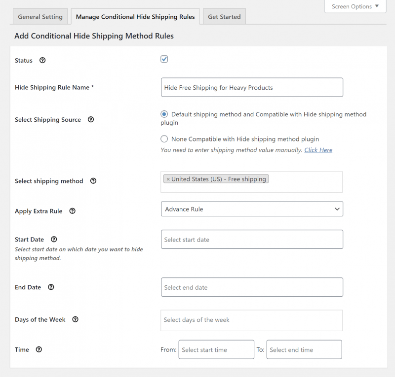 Basic rule settings
