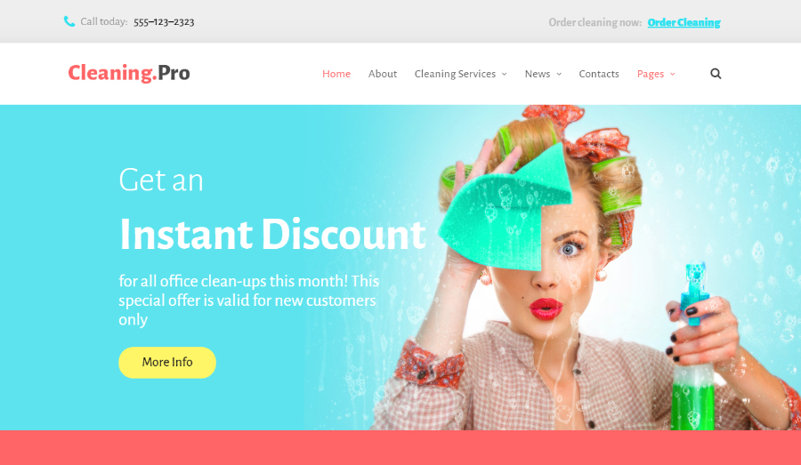 Cleaning & Maid Service Company WordPress Theme