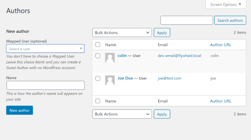 PublishPress author management