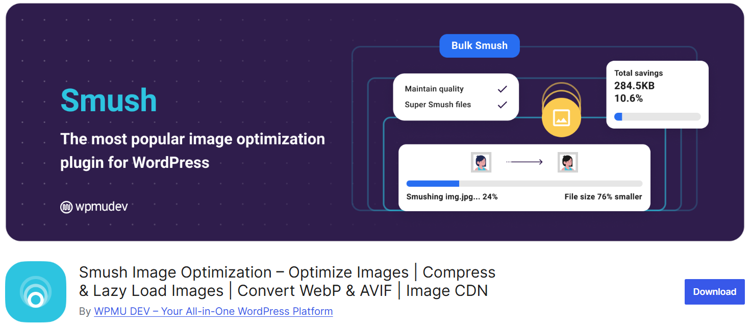 The WP Smush WordPress plugin.