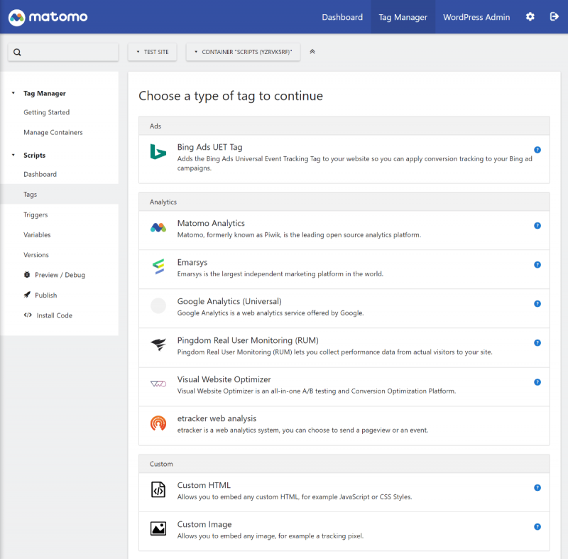 Matomo Tag Manager