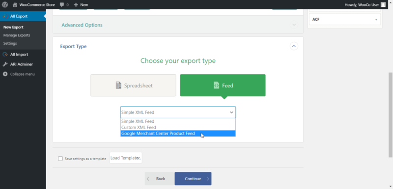 Export type