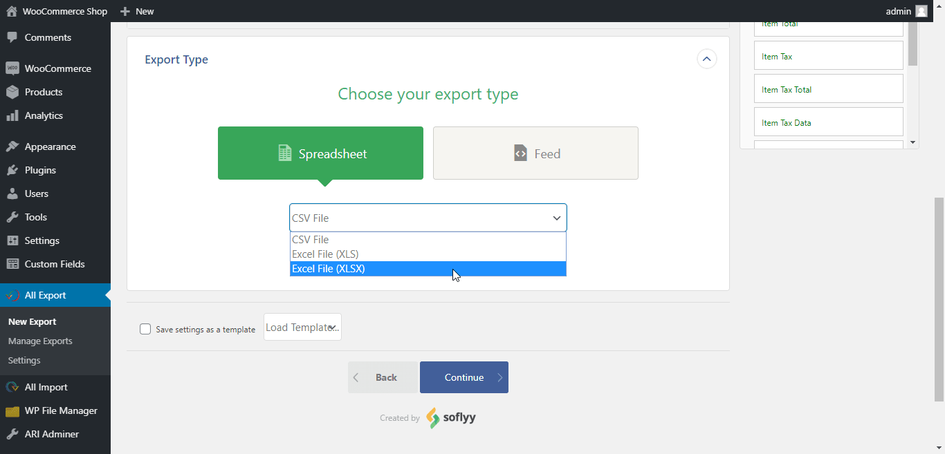 Spreadsheet type