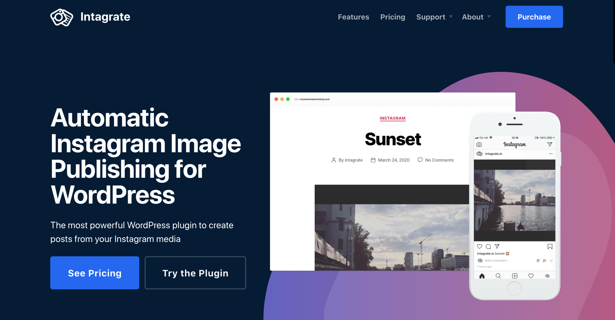 Intagrate Instagram plugin for WordPress.