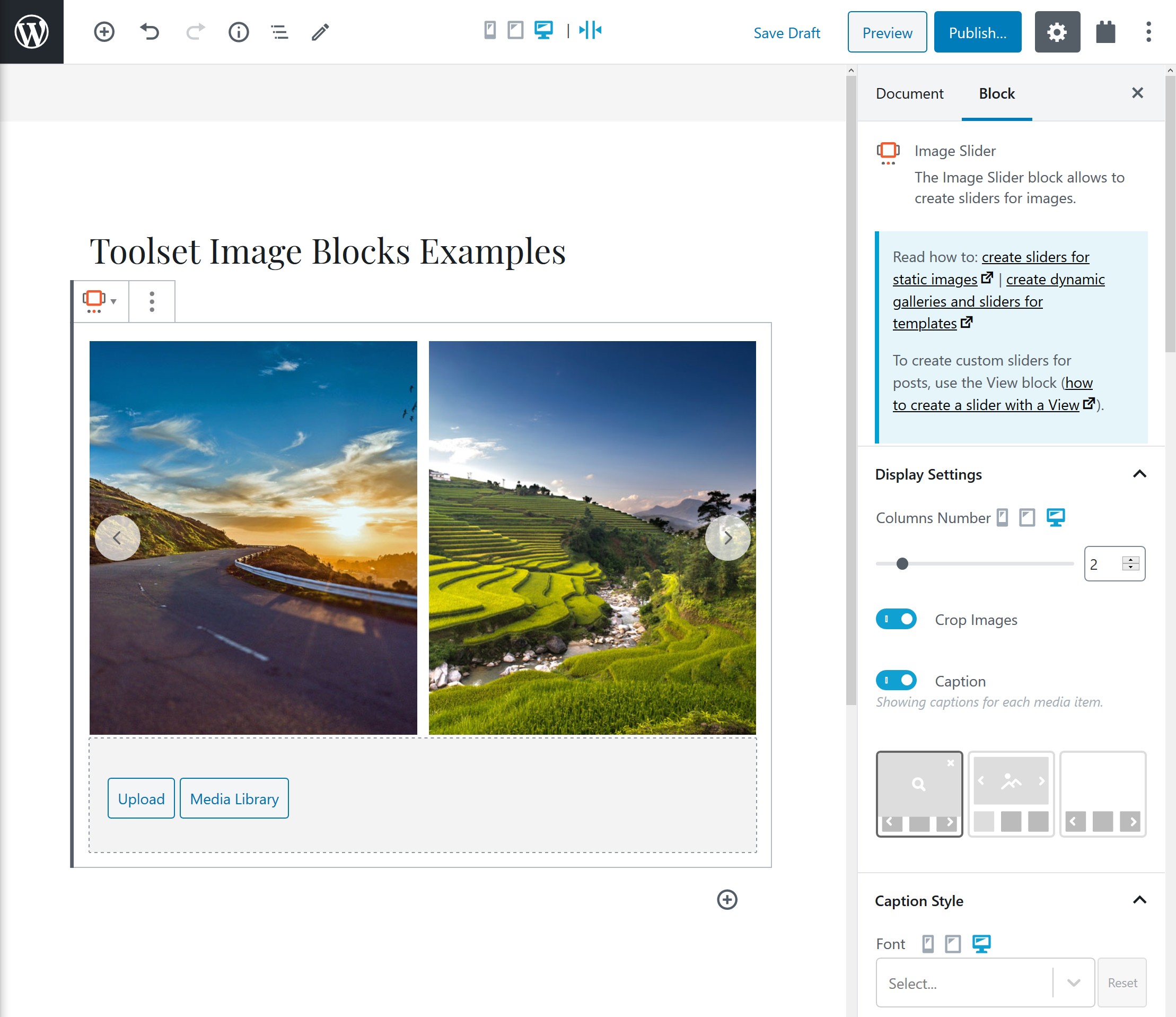 Image slider example