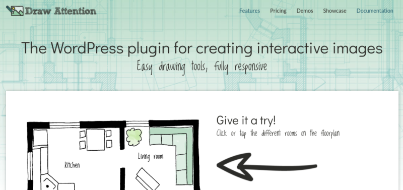 The WP Draw Attention interactive image plugin for WordPress.