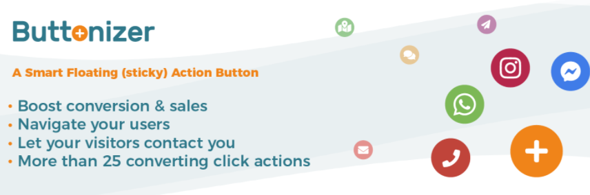 The Buttonizer Floating Action Button WordPress plugin.