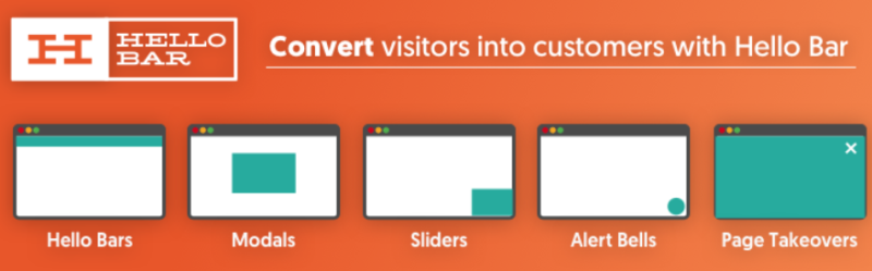 The Hello Bar WordPress notification bar plugin.