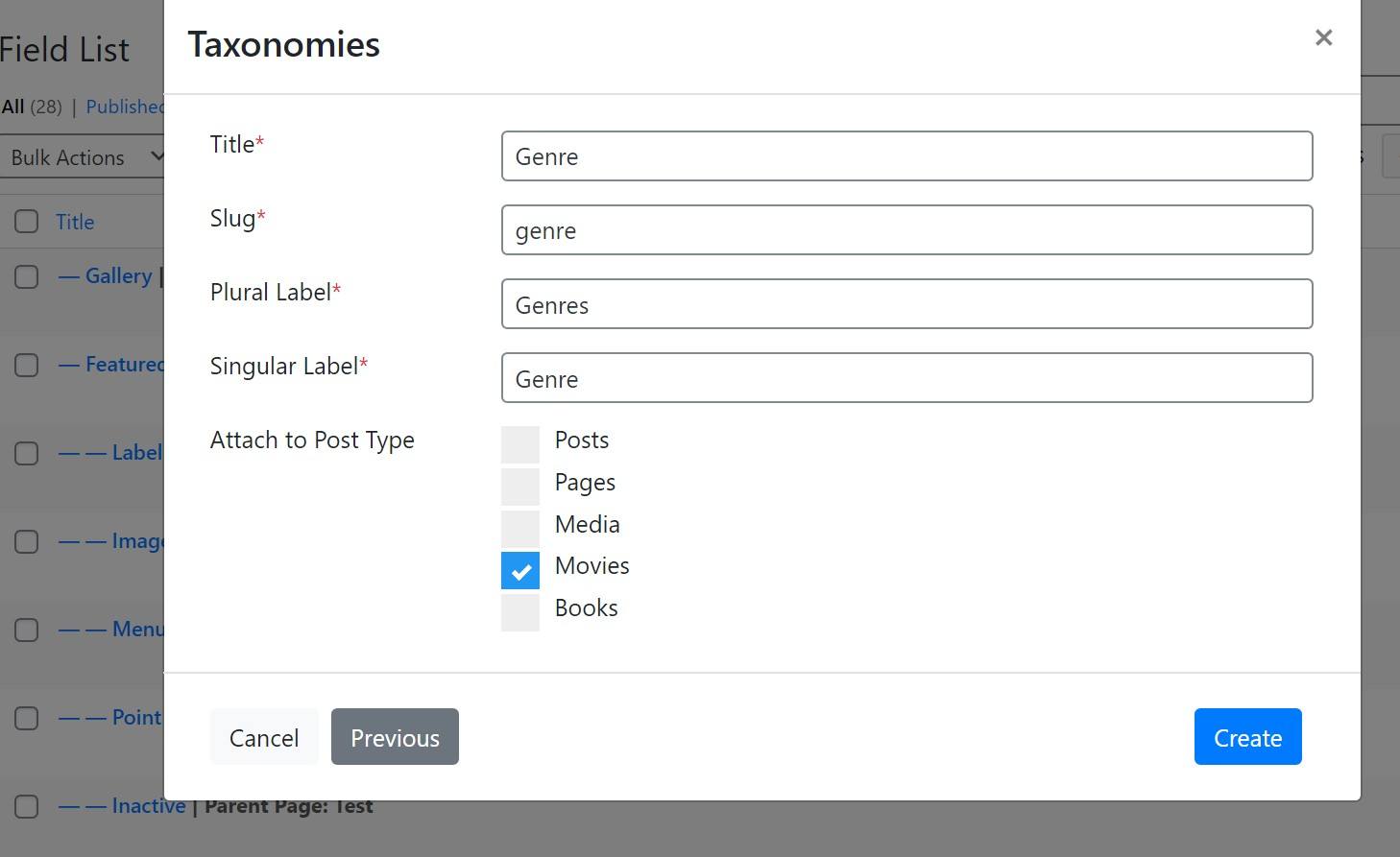 Adding a custom taxonomy