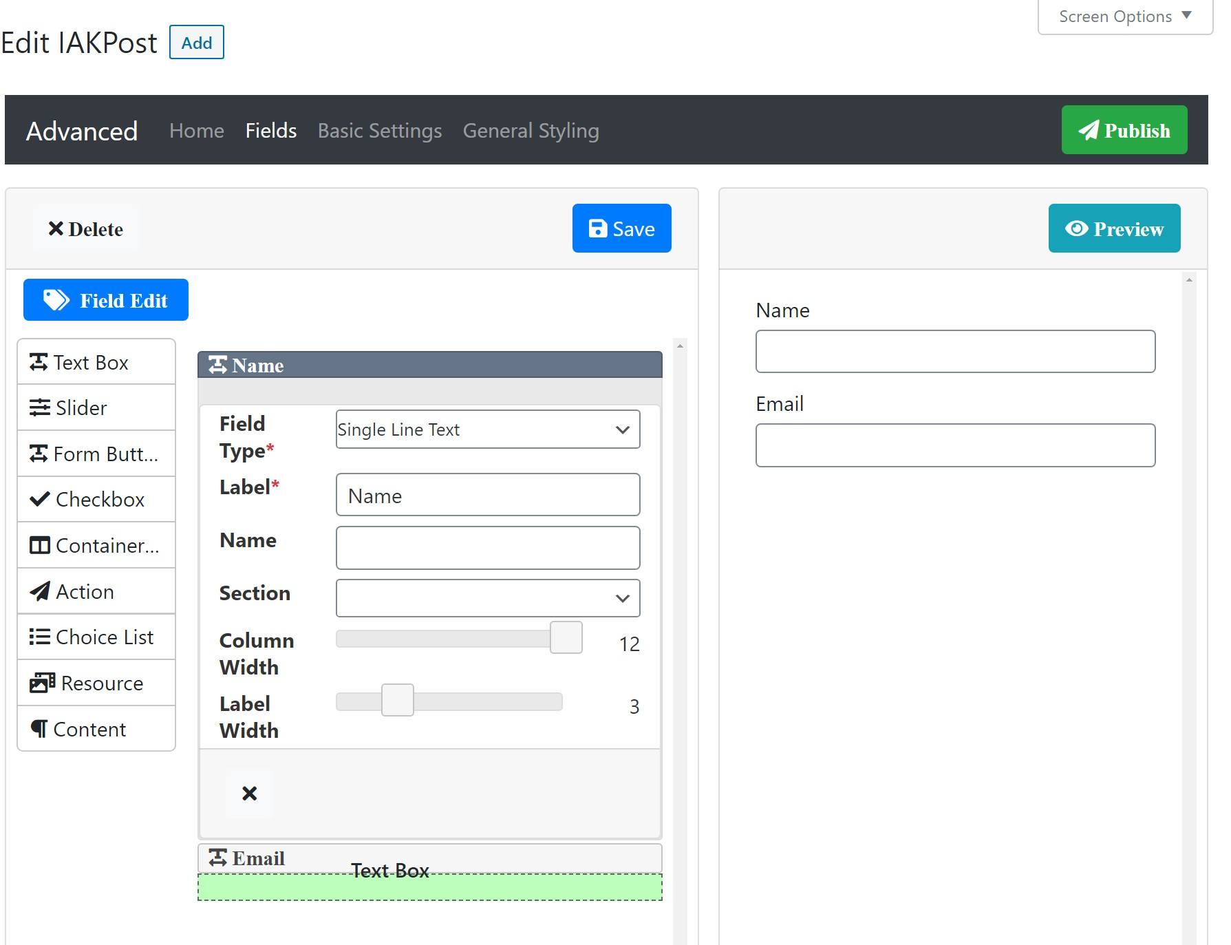 Adding form fields