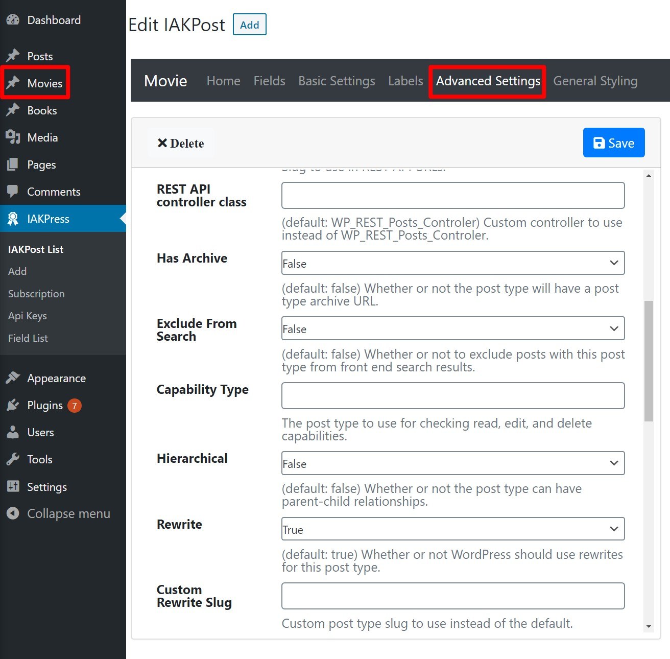 Working with custom post type