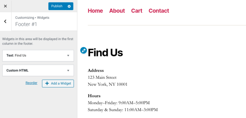 The Theme Customizer in WordPress.