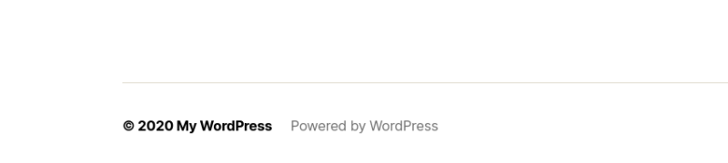 The default 'Powered by WordPress' footer credit text.