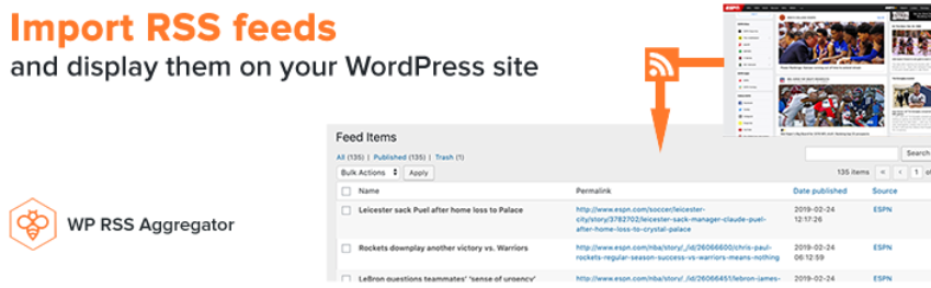 The WP RSS Aggregator WordPress plugin.