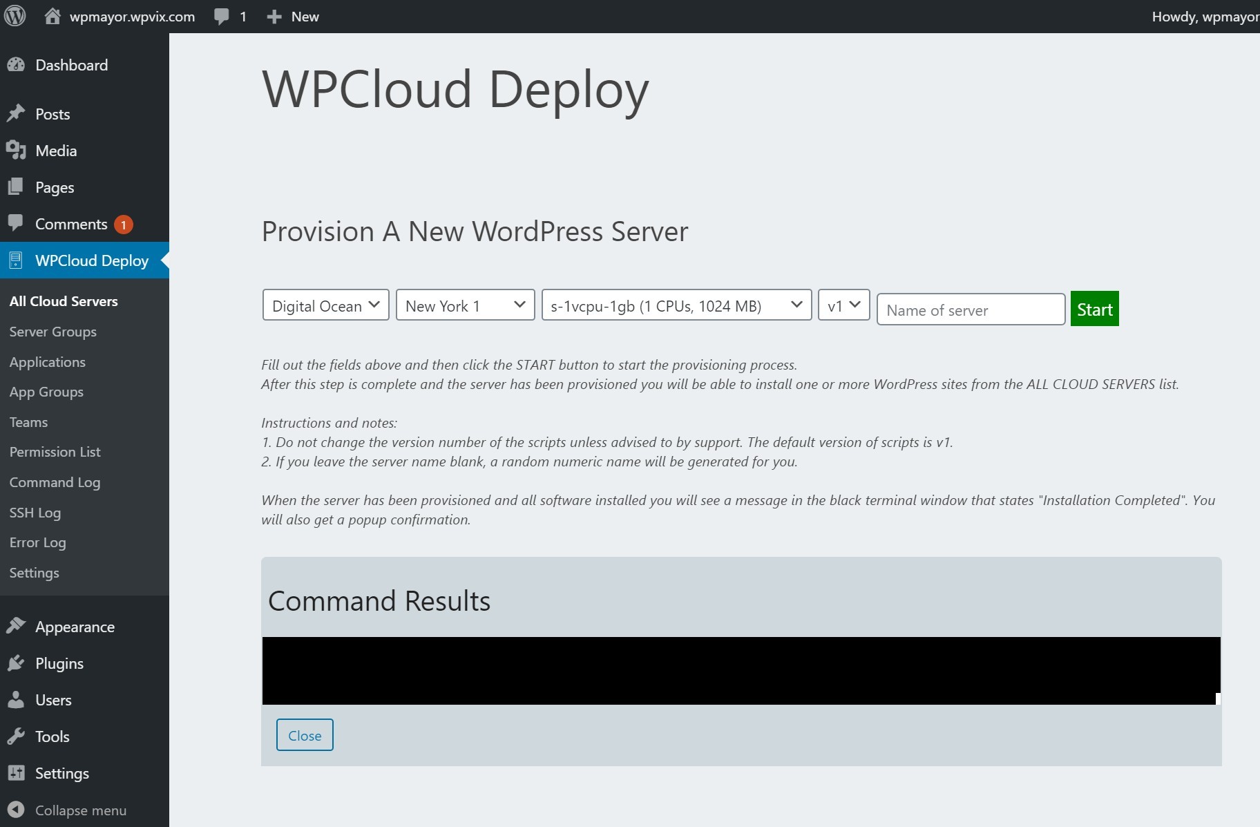 Provision a server